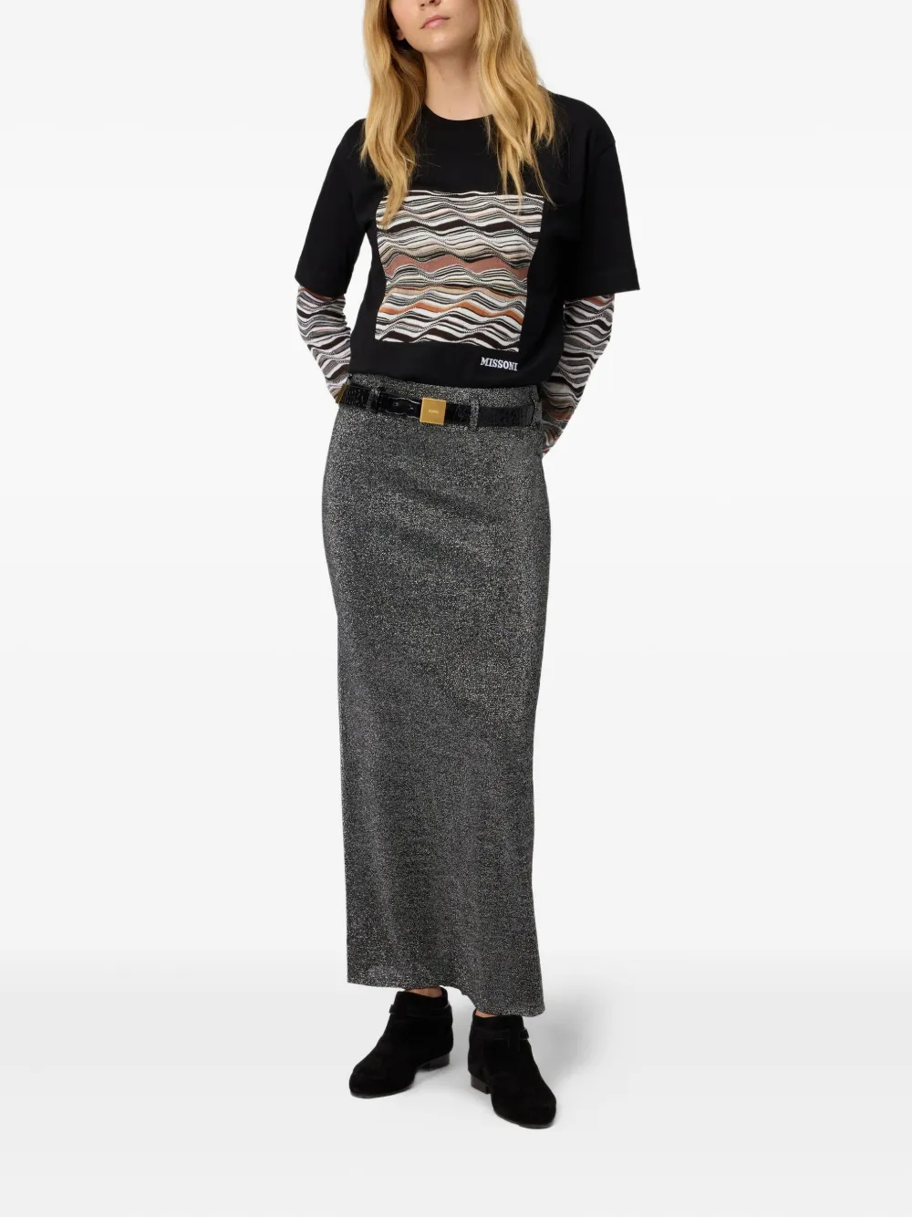 Missoni metallic knit skirt Zilver