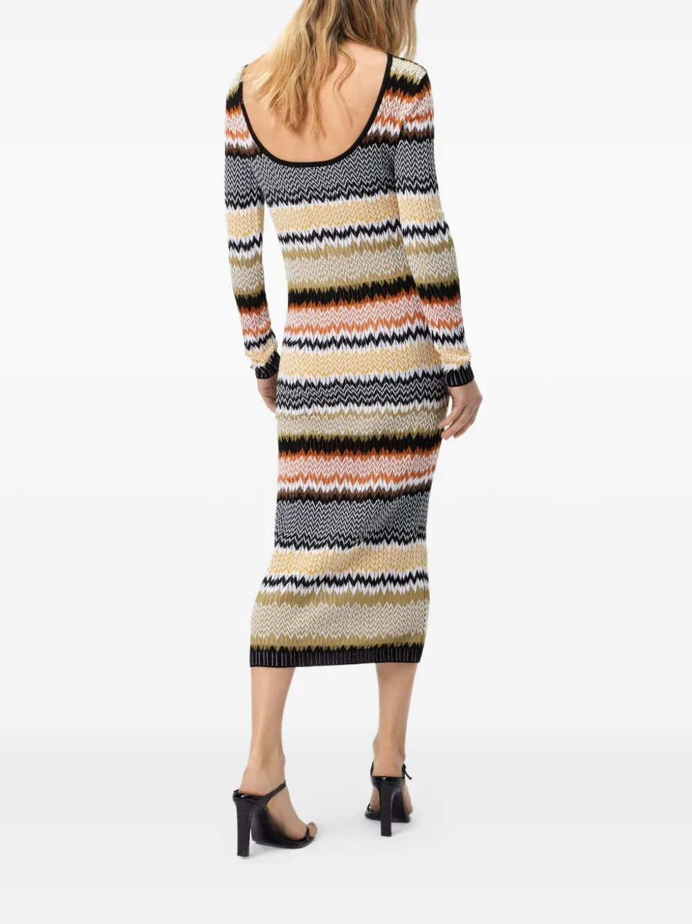 Missoni Gestreepte midi-jurk Geel