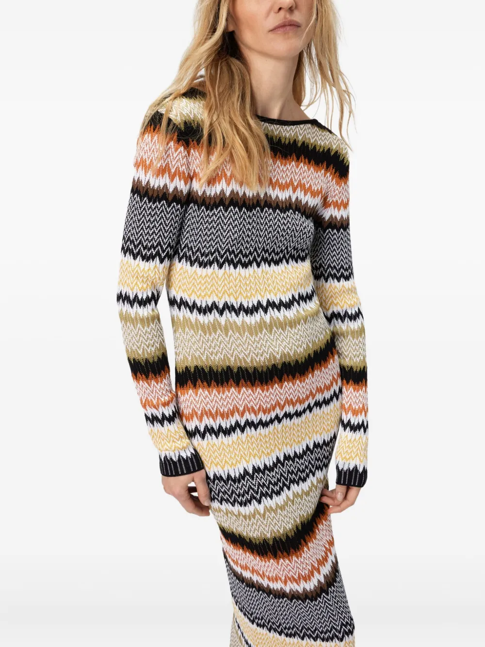 Missoni Gestreepte midi-jurk Geel