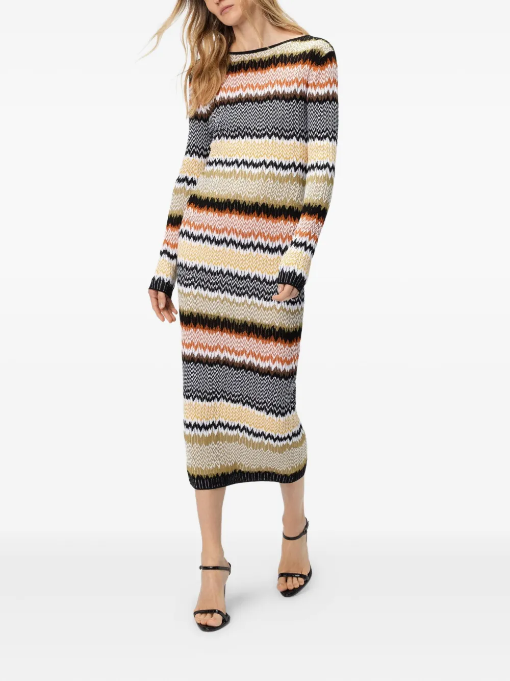 Missoni Gestreepte midi-jurk - Geel