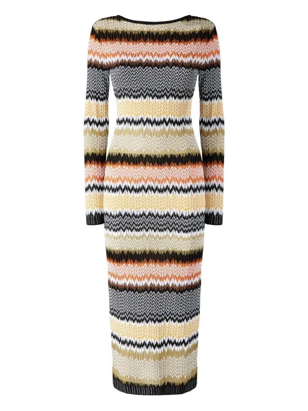 Missoni Striped Midi Dress In Yellow