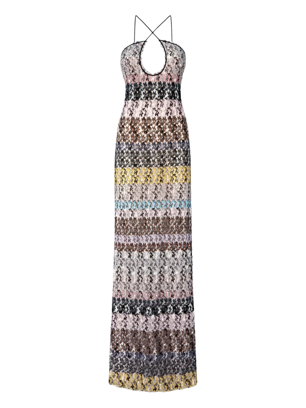 Missoni crossover patterned maxi dress - ニュートラル Missoni crossover patterned maxi dress - ニュートラル