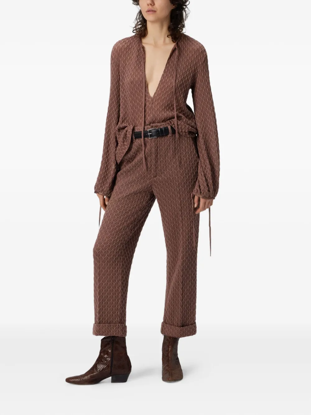 Missoni textured tie-neck top Bruin