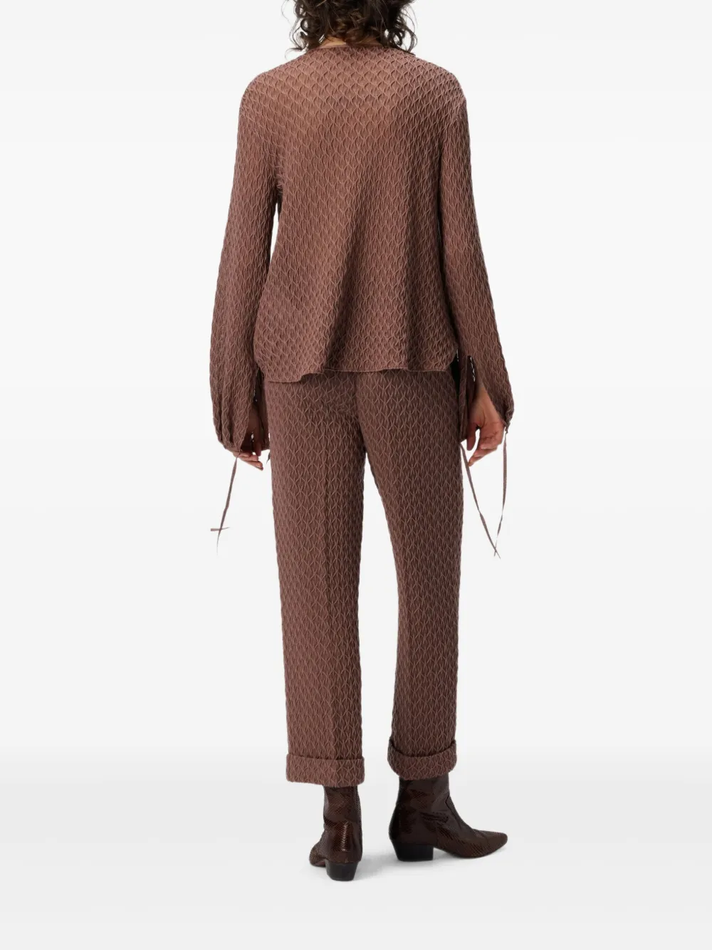 Missoni textured tie-neck top Bruin