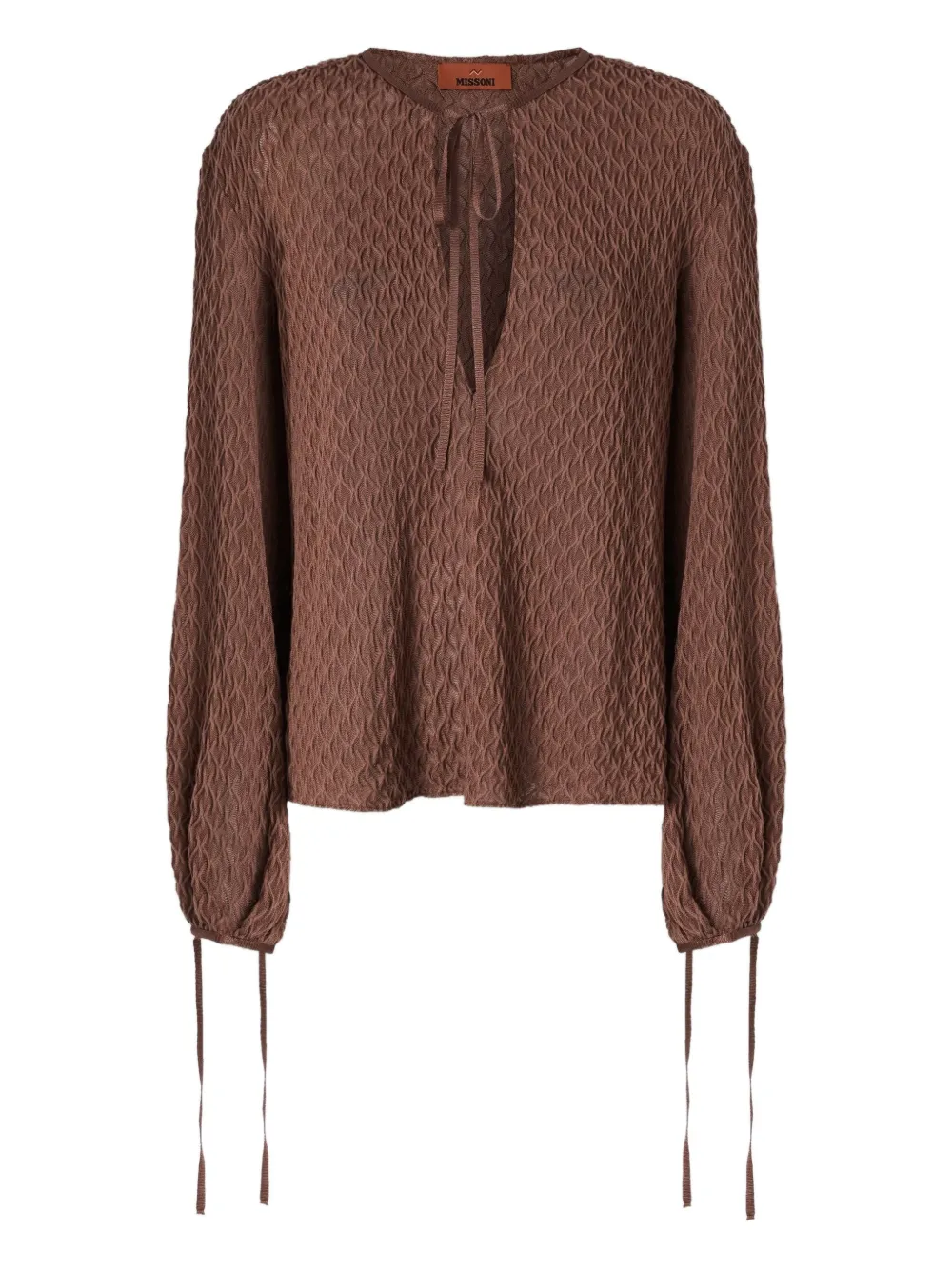 Missoni textured tie-neck top Bruin