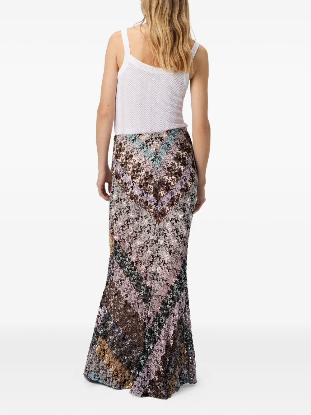 Missoni zigzag-lace maxi skirt Zwart