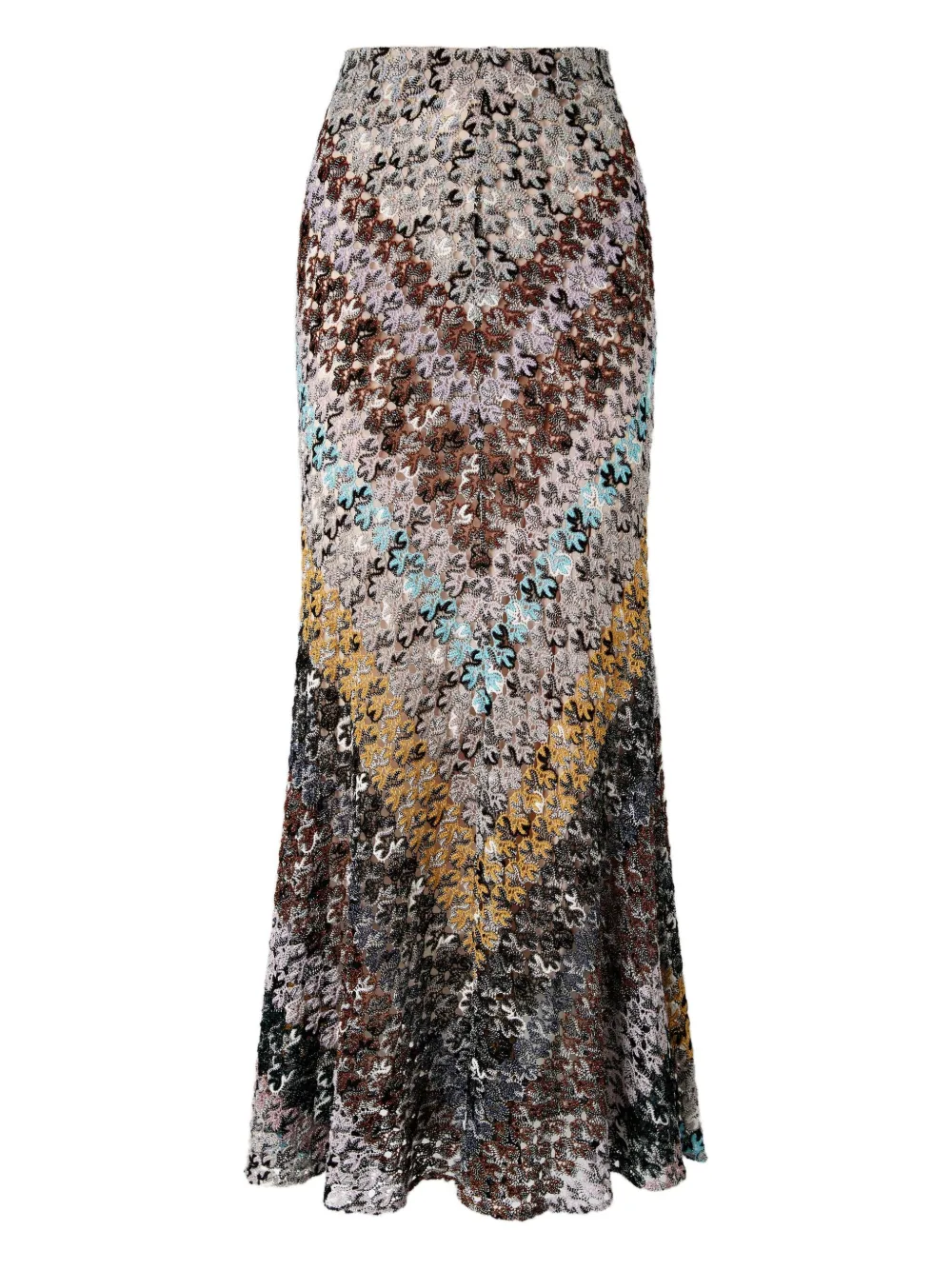 Missoni zigzag-lace maxi skirt Zwart