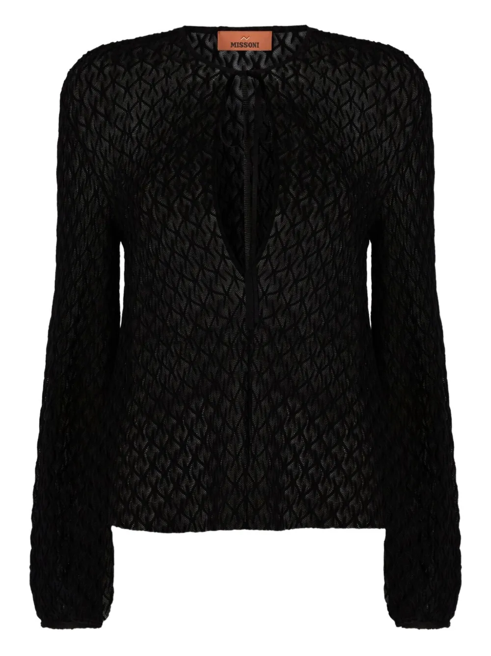 Missoni Keyhole-neck Textured Top In Black