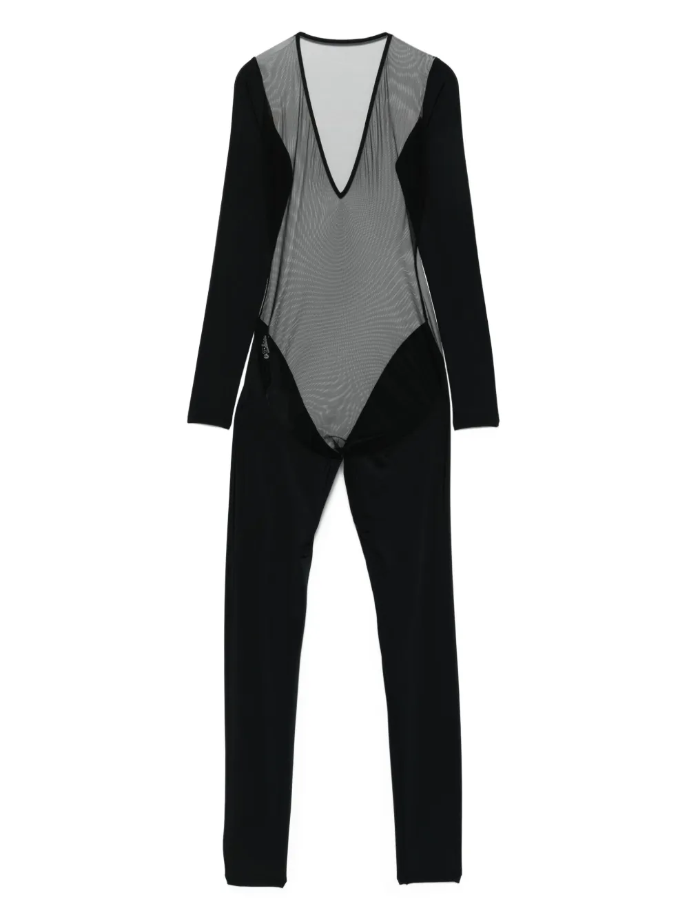 Maison Close Pure Tentation catsuit met mesh en lange mouwen - Zwart