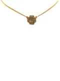 CHANEL Pre-Owned 1970-1980 Gold Plated Rhinestones Clover Pendant Necklace costume necklace