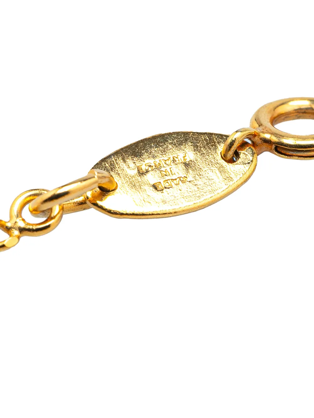 CHANEL Pre-Owned 1970-1980 Gold Plated Rhinestones Clover Pendant Necklace costume necklace | Image 2