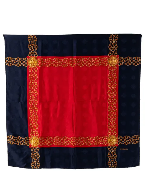CHANEL Pre-Owned 20th Century CC Chain Silk Scarf scarves