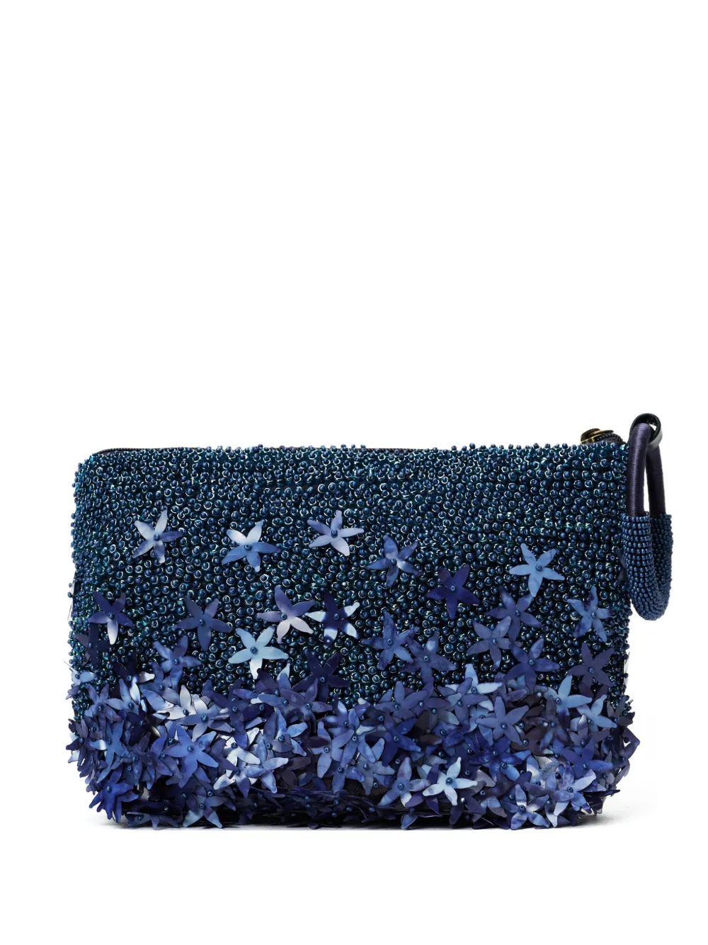 Nannacay floral-appliqué clutch bag | Blue | Image 1