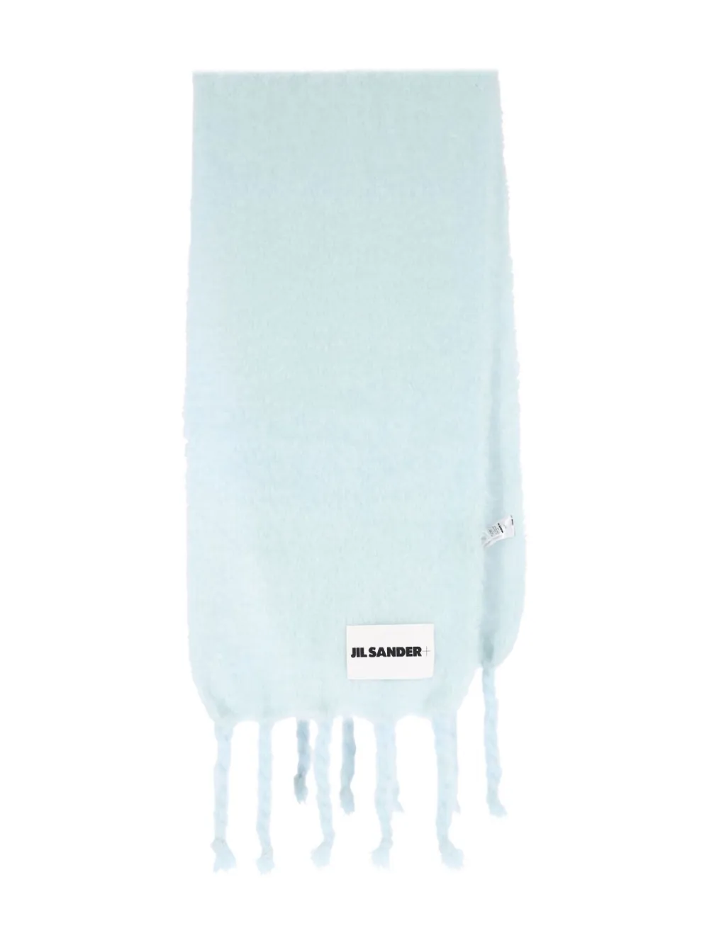 Jil Sander fringed scarf Blauw