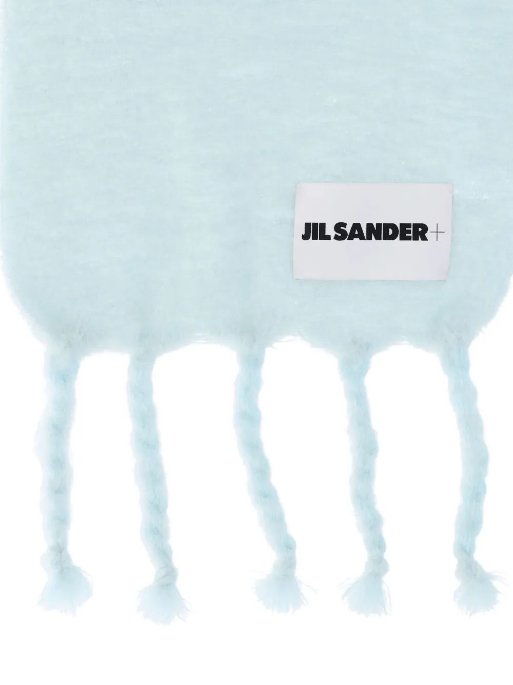 Jil Sander fringed scarf Blauw