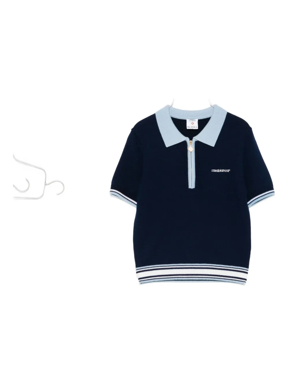 Casablanca zip-front striped knit top Blauw