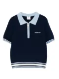 Casablanca zip-front striped knit top - Blue