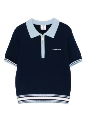 Tシャツ・カットソー CASABLANCA WOMEN Mini Cable Polo Shirt Brown CASABLANCA WOMEN Mini Cable Polo Shirt Brown