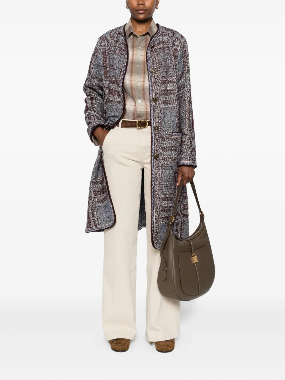 ETRO Bouclé jas met jacquard Grijs