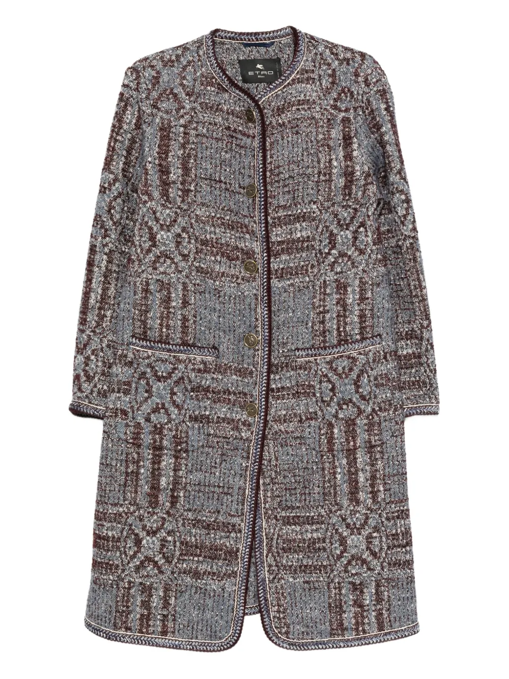 ETRO Bouclé jas met jacquard Grijs
