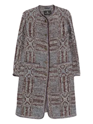 ★ETRO 美品ツイードコート★ ETRO ツイード シングルコート | レッド | FARFETCH JP