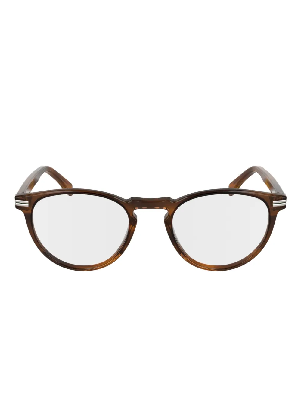 Lacoste Occhiali tondi a righe - Marrone