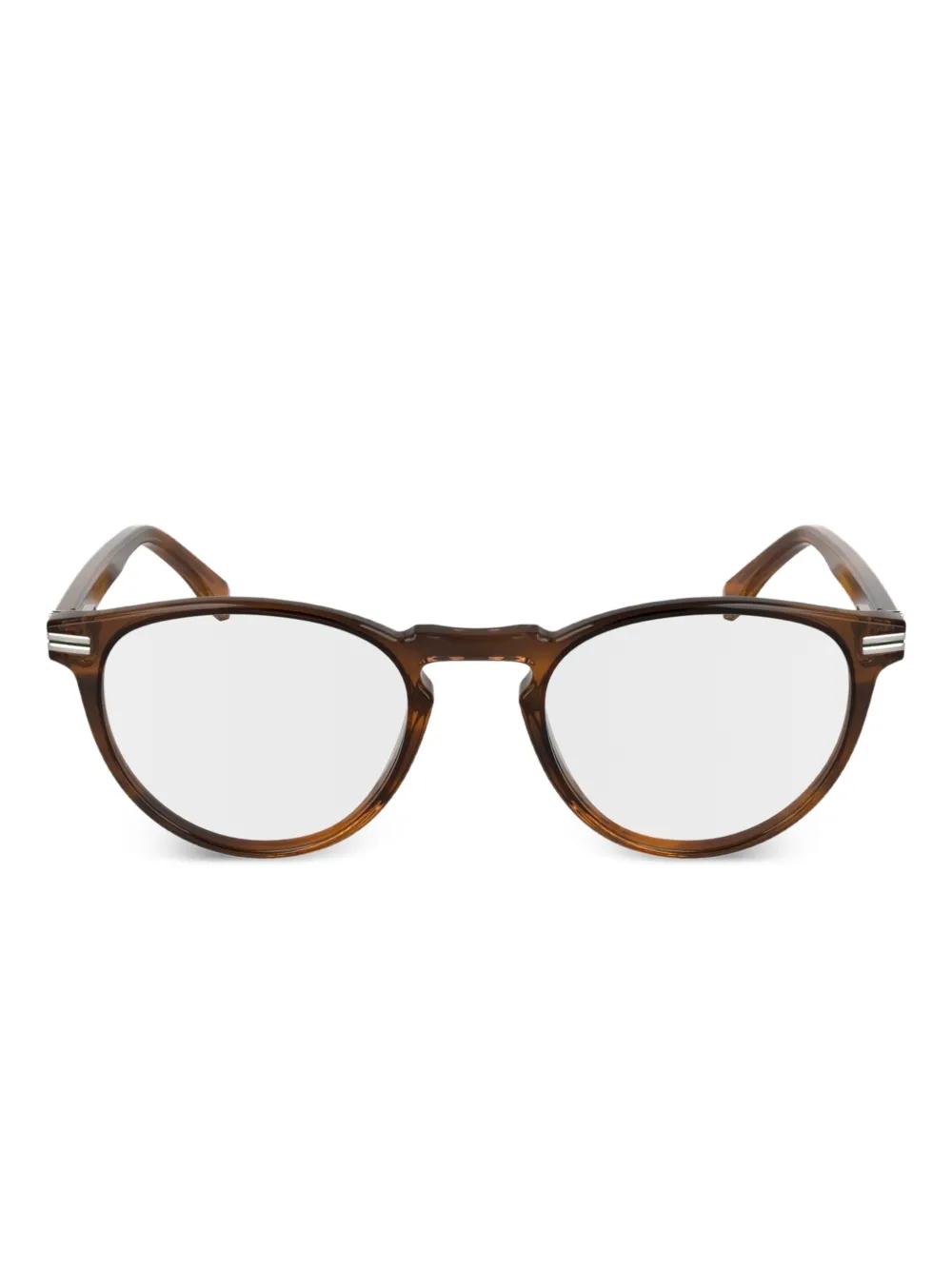 Lacoste Occhiali tondi a righe - Marrone