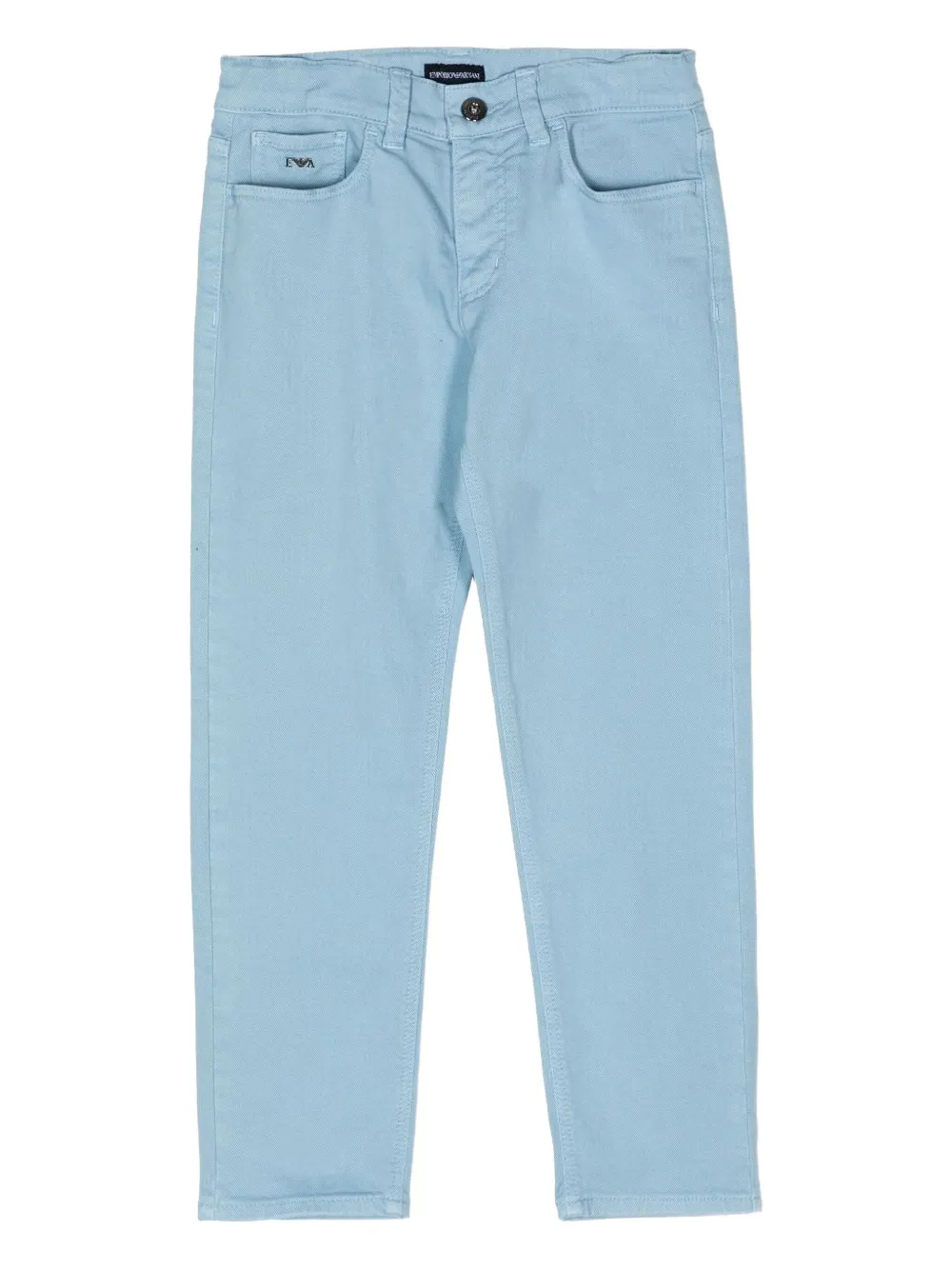 Emporio Ar i Kids logo-plaque jeans Blauw