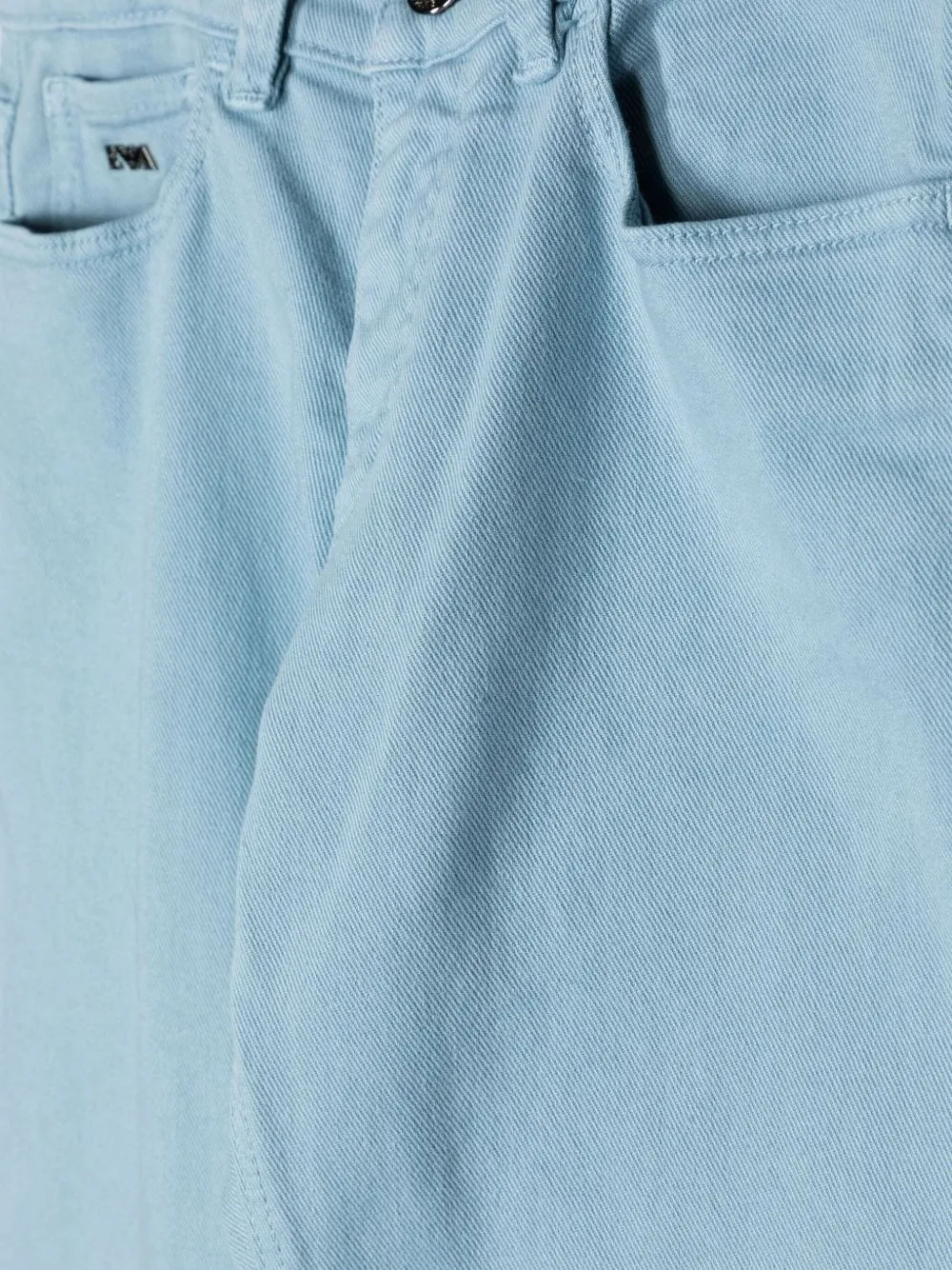 Emporio Armani Kids logo-plaque jeans Blauw