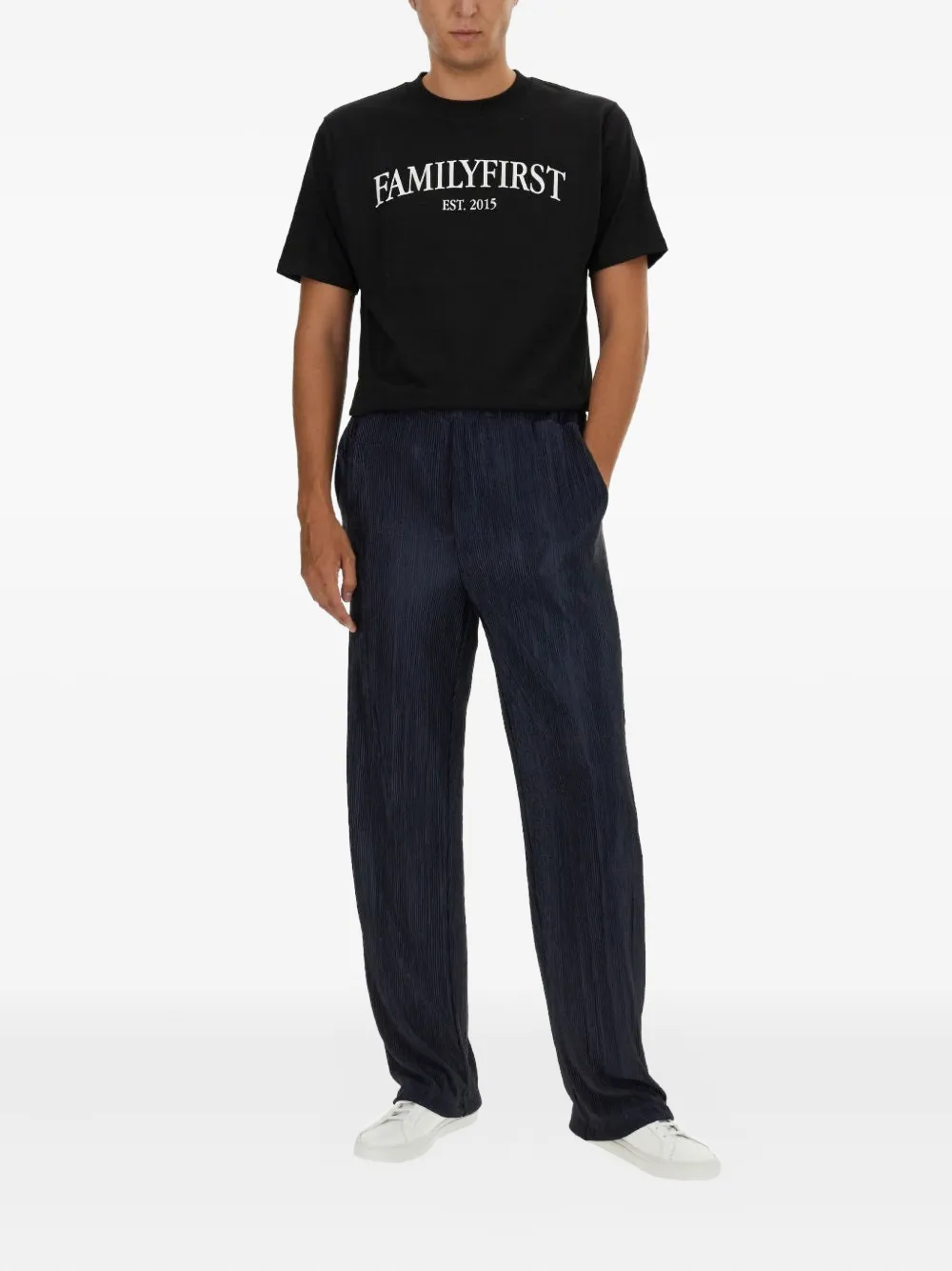 Family First logo cotton T-shirt - Zwart