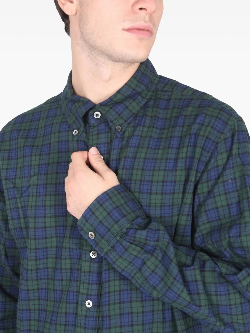 Engineered Garments Geruit overhemd Blauw