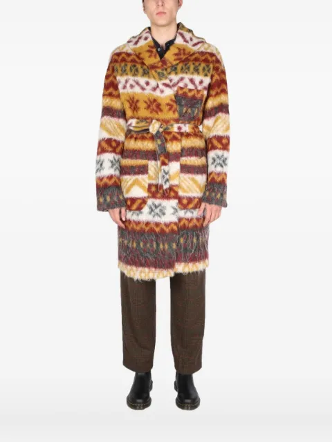 Engineered Garments faux-fur belted coat