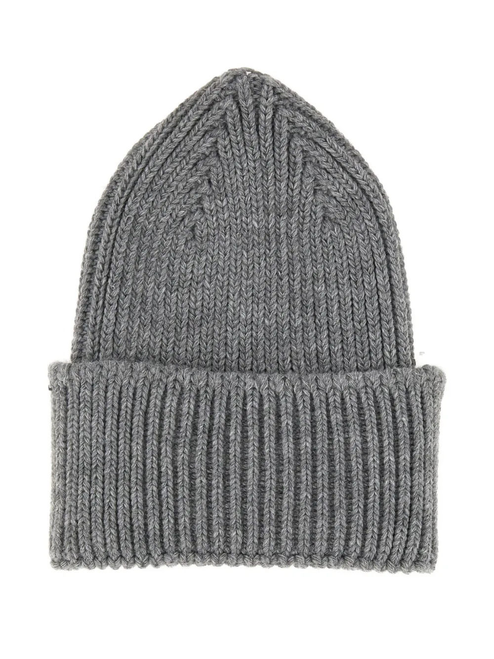 Family First heart-motif ribbed beanie hat - Grijs