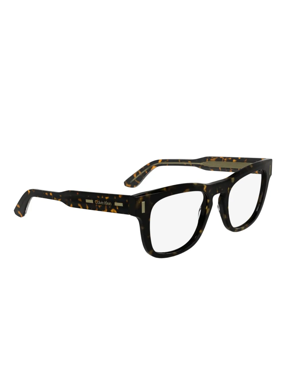 Calvin Klein Zonnebril met rechthoekig montuur en schildpadschild-effect Bruin