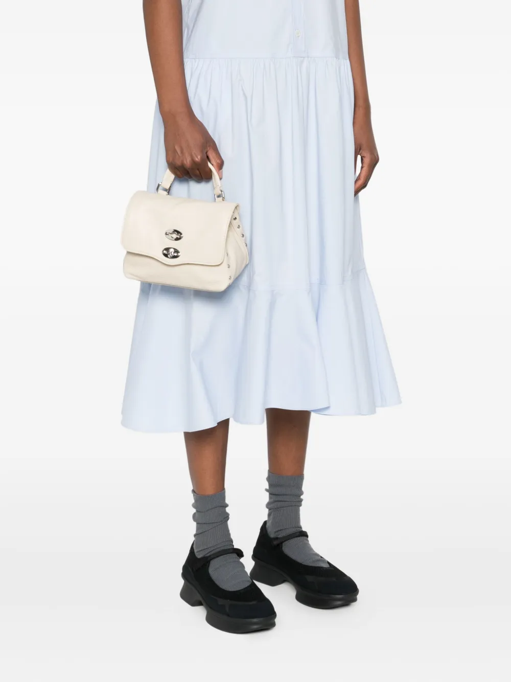 Zanellato Baby Postina shopper met studs Beige
