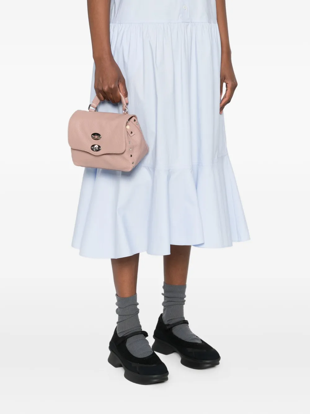 Zanellato Baby Postina shopper met studs Roze