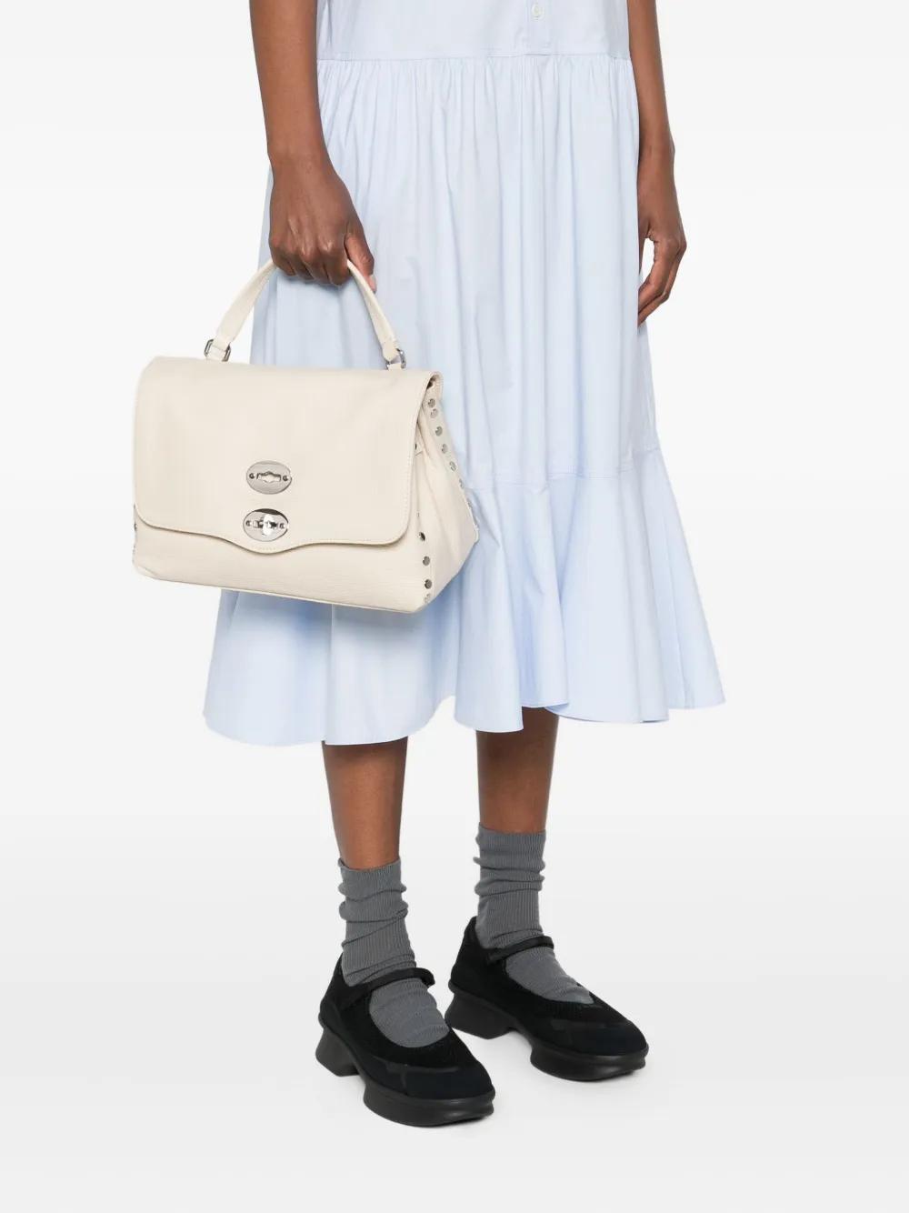 Zanellato Postina shopper verfraaid met studs Beige