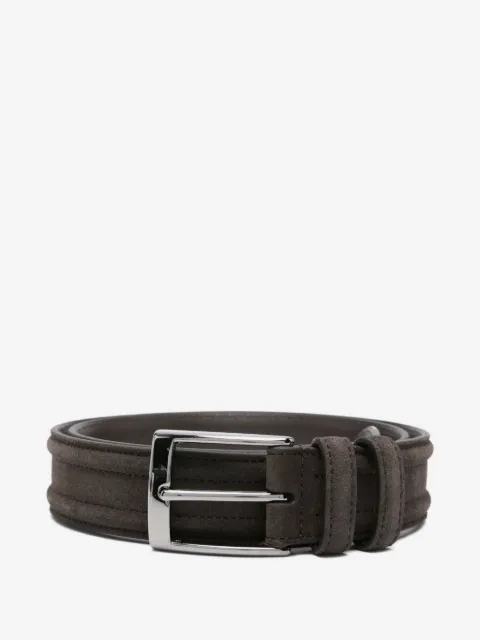 Canali suede silver-buckle belt