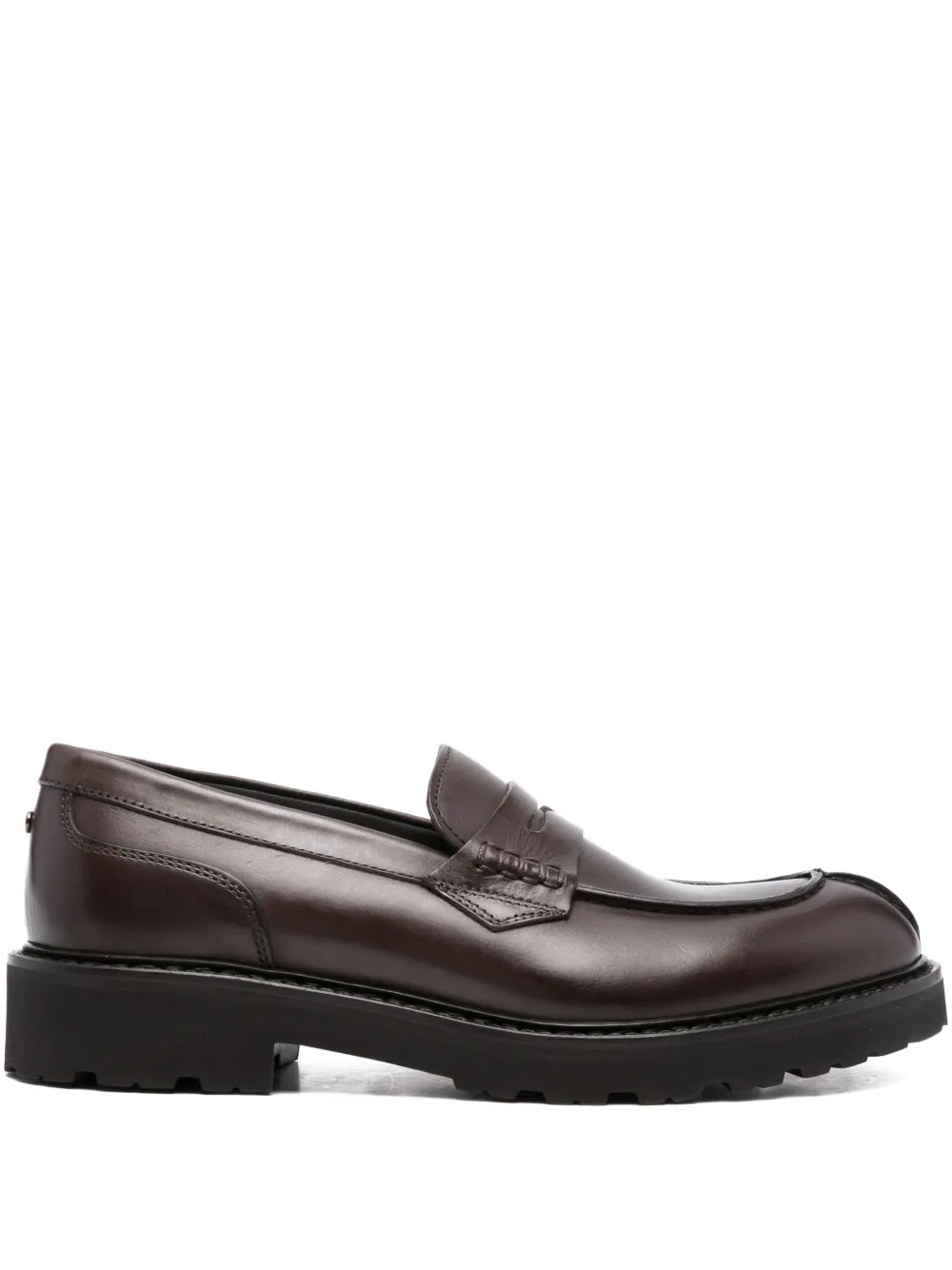 Canali Leren loafers Bruin
