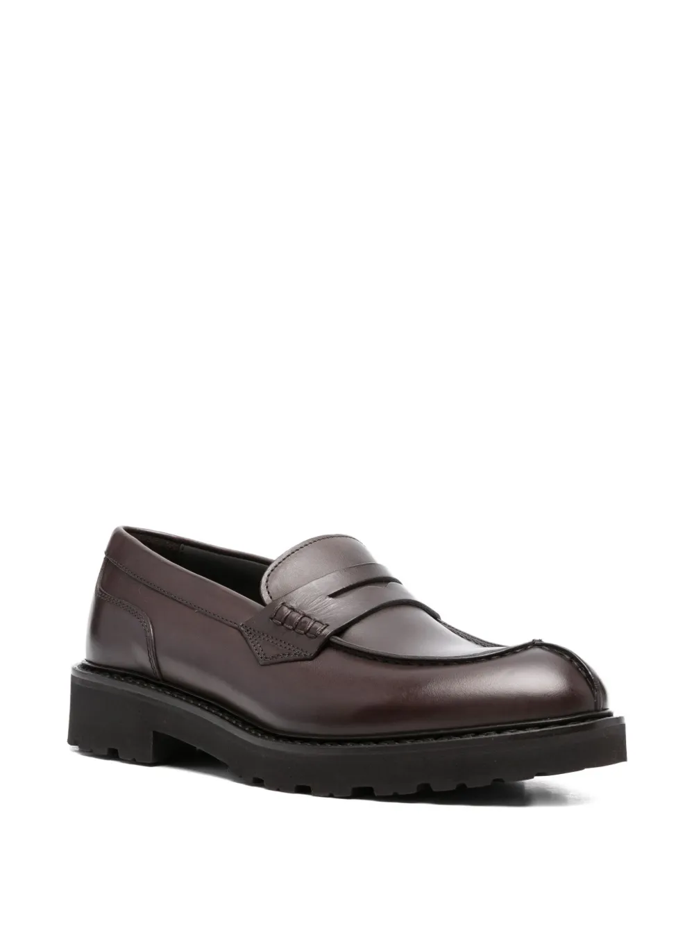 Canali Leren loafers - Bruin