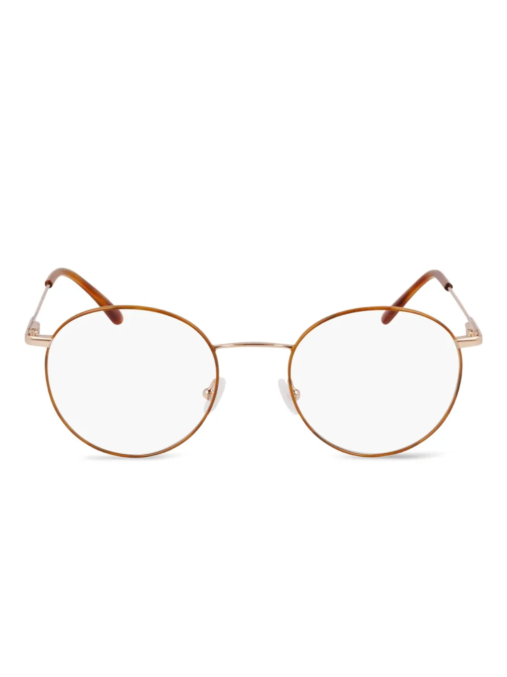 Calvin Klein round-frame metal glasses | Gold | Image 1