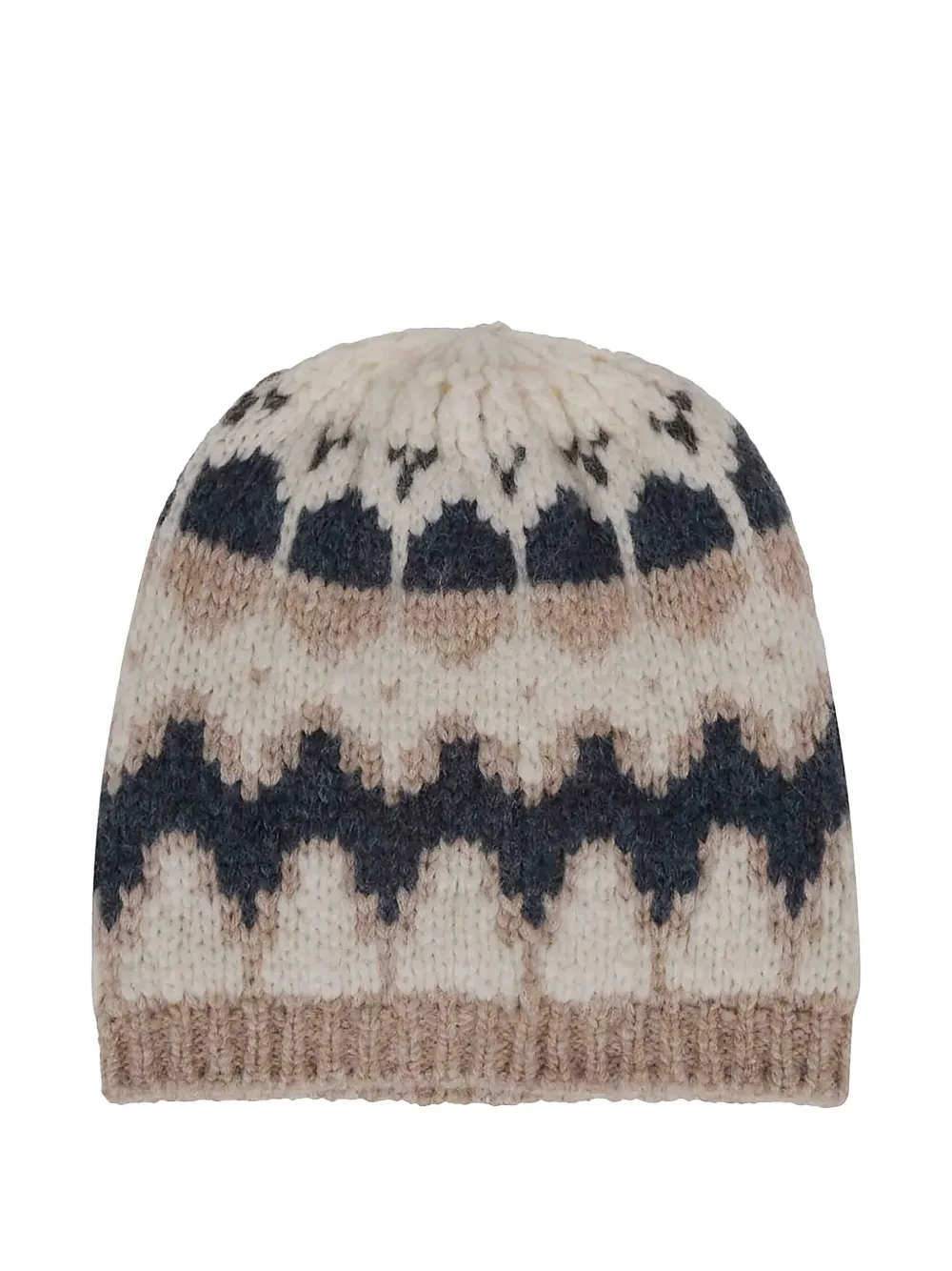 Eleventy Fair-isle-patterned Beanie In Neutral