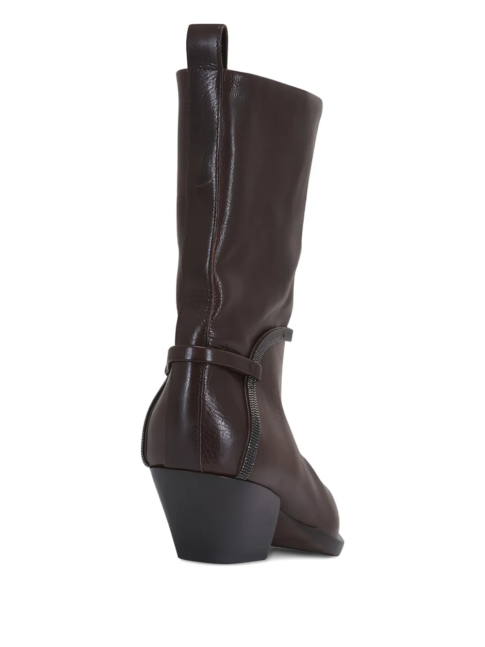 Brunello Cucinelli Leren cowboylaarzen Bruin