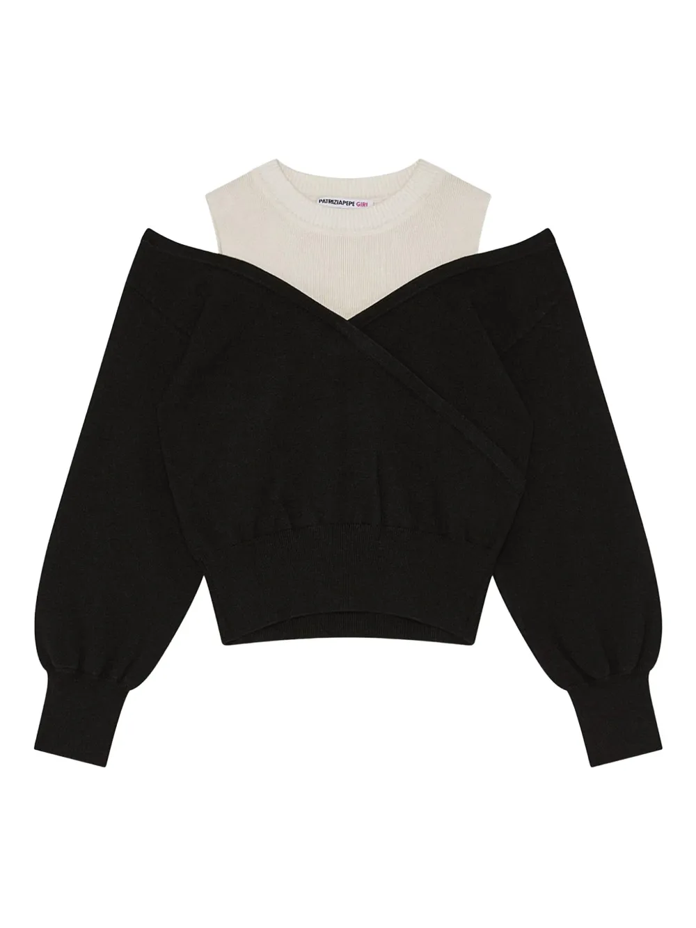Patrizia Pepe girl オフショルダースウェットシャツ - ホワイト Patrizia Pepe girl オフショルダースウェットシャツ - ホワイト