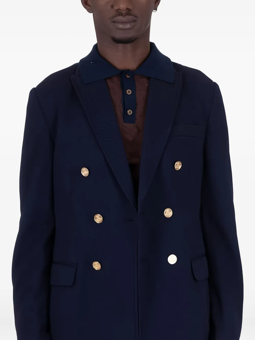 Daniele Alessandrini double-breasted gold-button blazer | Blue | Image 1