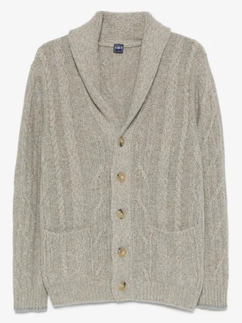 Fedeli cable-knit shawl-collar cardigan