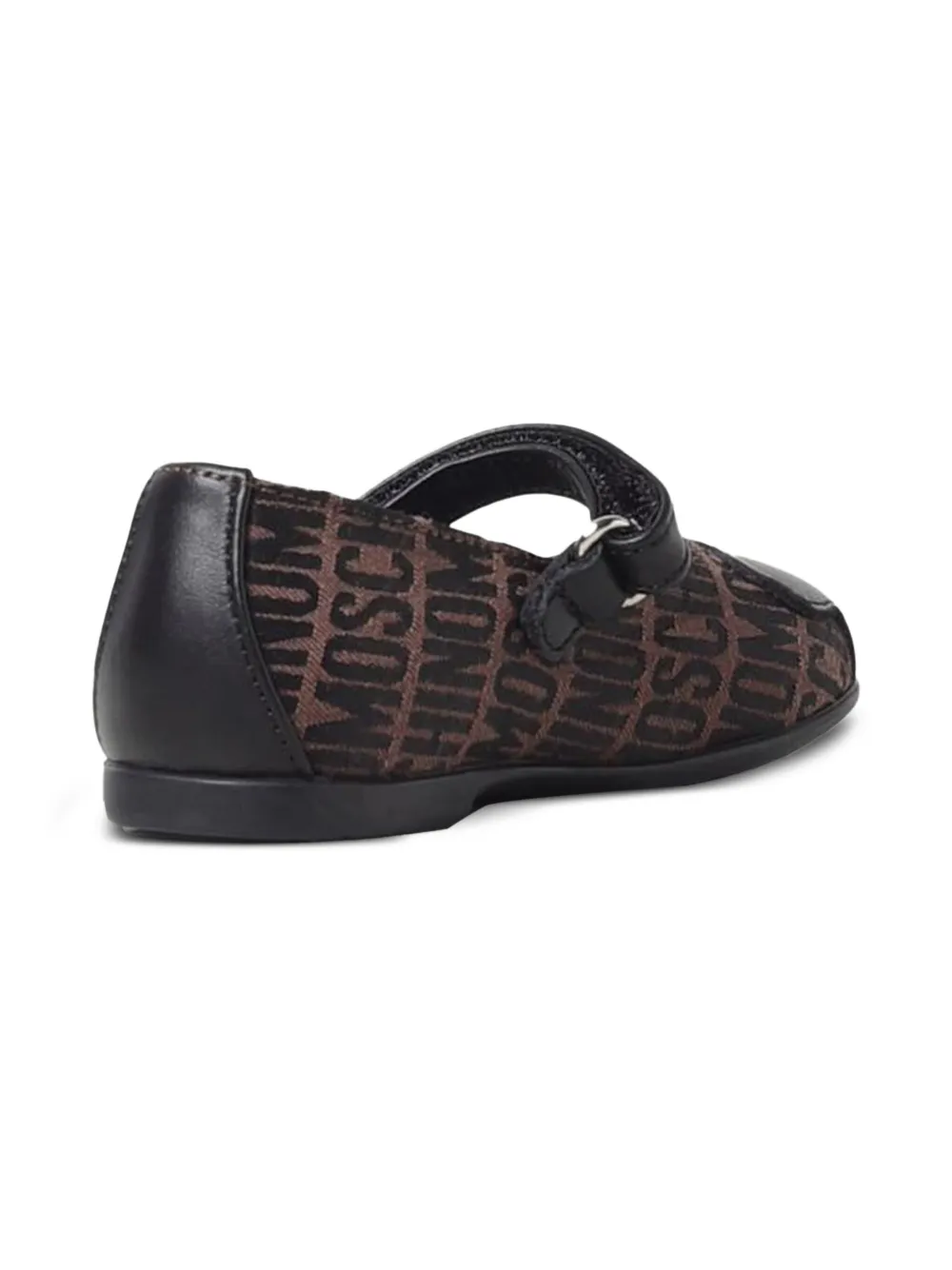 Moschino Kids logo-print ballerina shoes Brown