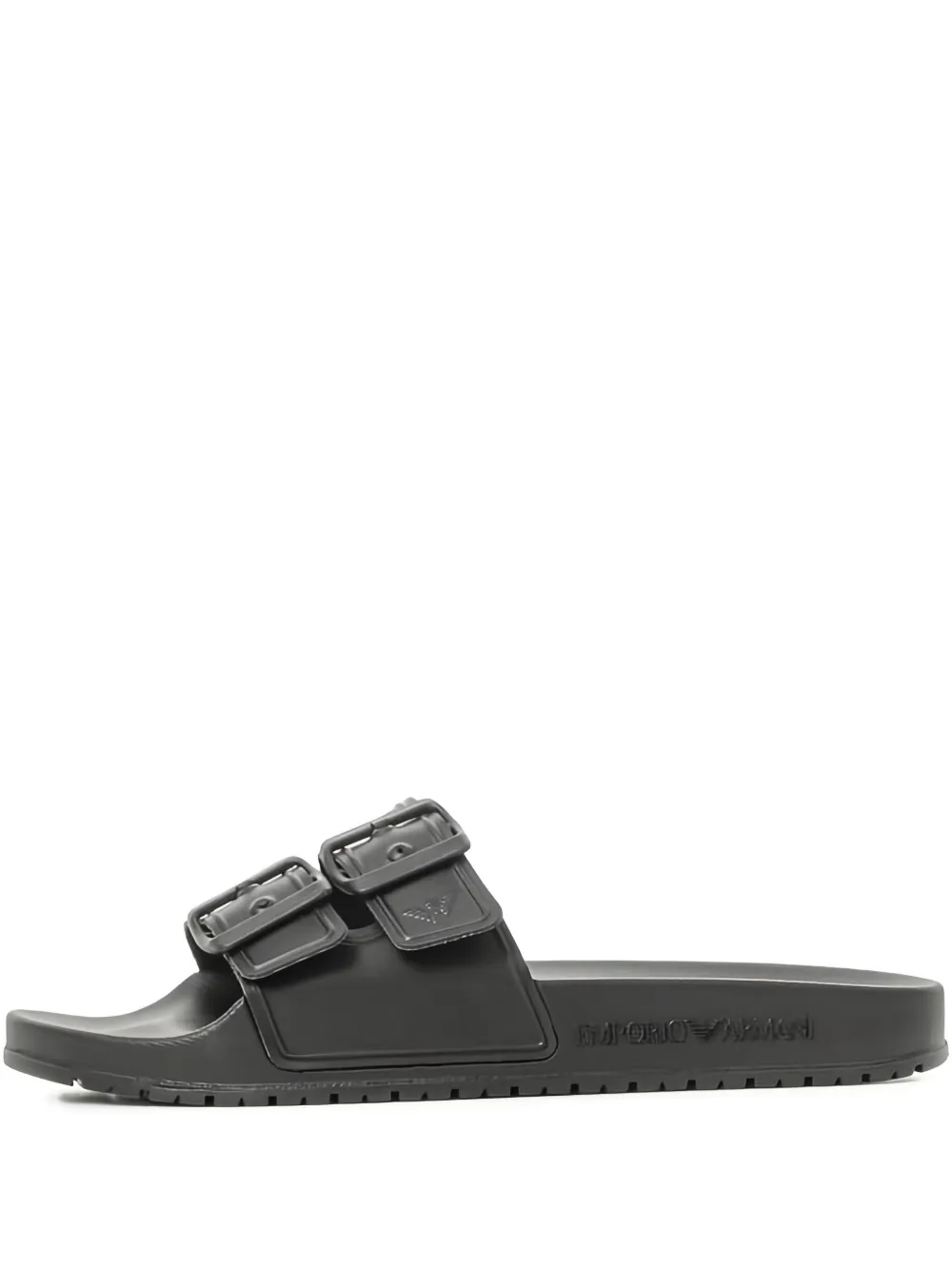 Emporio Armani double-buckle slides Black