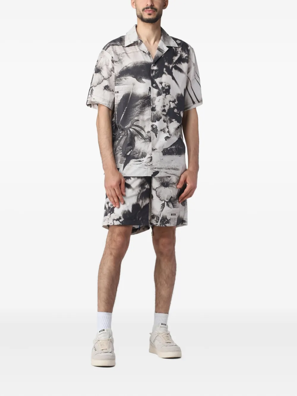 MSGM Overhemd met grafische print Wit
