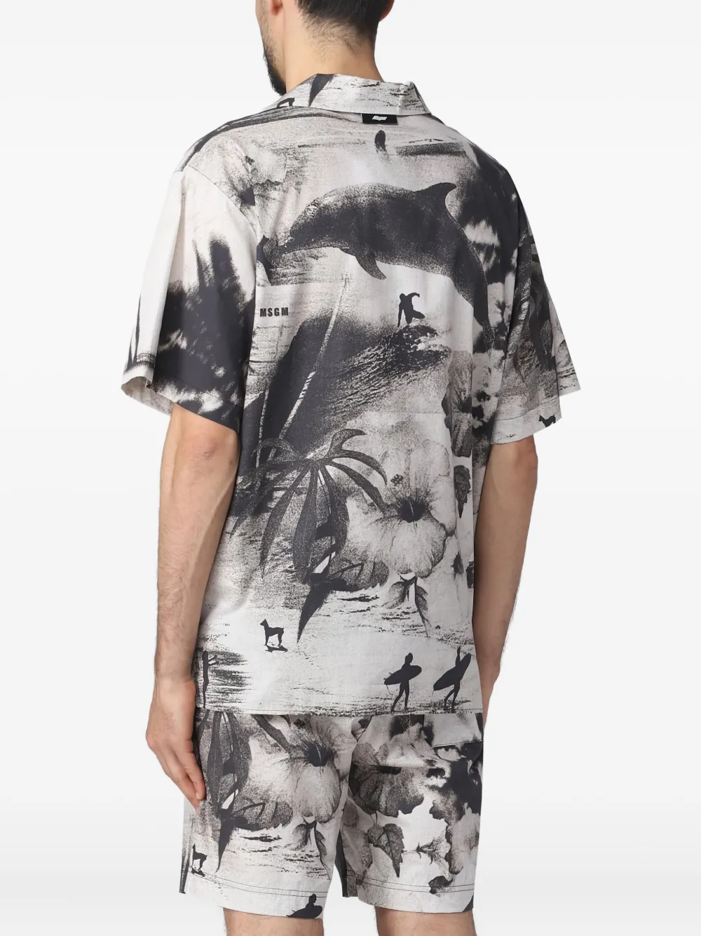 MSGM Overhemd met grafische print - Wit